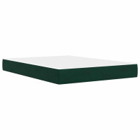 Produktbild för Sängram med madrass med huvudgavel Mörkgrön 140 x 200 cm Sammet