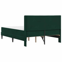Produktbild för Sängram med madrass med huvudgavel Mörkgrön 140 x 200 cm Sammet