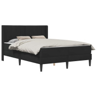 Produktbild för Sängram med madrass med huvudgavel Svart 160 x 200 cm Sammet