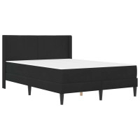Produktbild för Sängram med madrass med huvudgavel Svart 160 x 200 cm Sammet