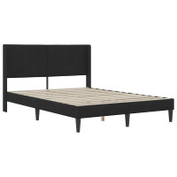 Produktbild för Sängram med madrass med huvudgavel Svart 160 x 200 cm Sammet