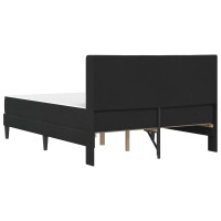 Produktbild för Sängram med madrass med huvudgavel Svart 160 x 200 cm Sammet