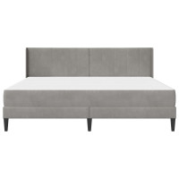 Produktbild för Sängram med madrass med huvudgavel Ljusgrå 180 x 200 cm Sammet
