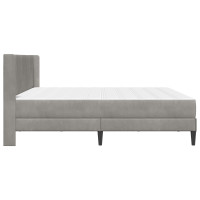 Produktbild för Sängram med madrass med huvudgavel Ljusgrå 180 x 200 cm Sammet