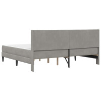 Produktbild för Sängram med madrass med huvudgavel Ljusgrå 180 x 200 cm Sammet