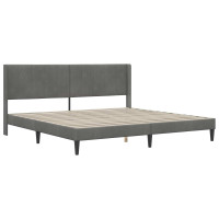 Produktbild för Sängram med madrass med huvudgavel Mörkgrå 180 x 200 cm Sammet