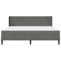 Produktbild för Sängram med madrass med huvudgavel Mörkgrå 180 x 200 cm Sammet