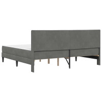 Produktbild för Sängram med madrass med huvudgavel Mörkgrå 180 x 200 cm Sammet