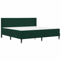 Produktbild för Sängram med madrass med huvudgavel Mörkgrön 180 x 200 cm Sammet