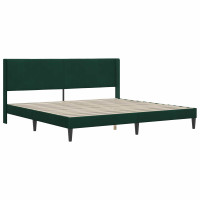 Produktbild för Sängram med madrass med huvudgavel Mörkgrön 180 x 200 cm Sammet