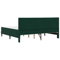 Produktbild för Sängram med madrass med huvudgavel Mörkgrön 180 x 200 cm Sammet