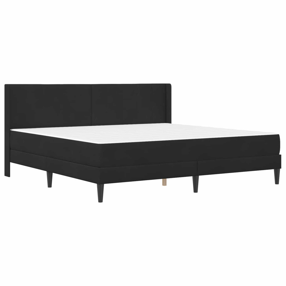 Produktbild för Sängram med madrass med huvudgavel Svart 180 x 200 cm Sammet