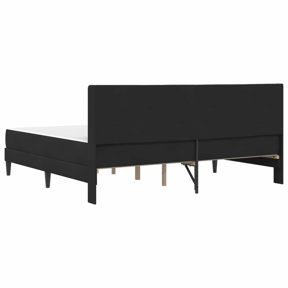 Produktbild för Sängram med madrass med huvudgavel Svart 180 x 200 cm Sammet