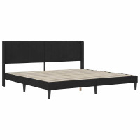 Produktbild för Sängram med madrass med huvudgavel Svart 200 x 200 cm Sammet