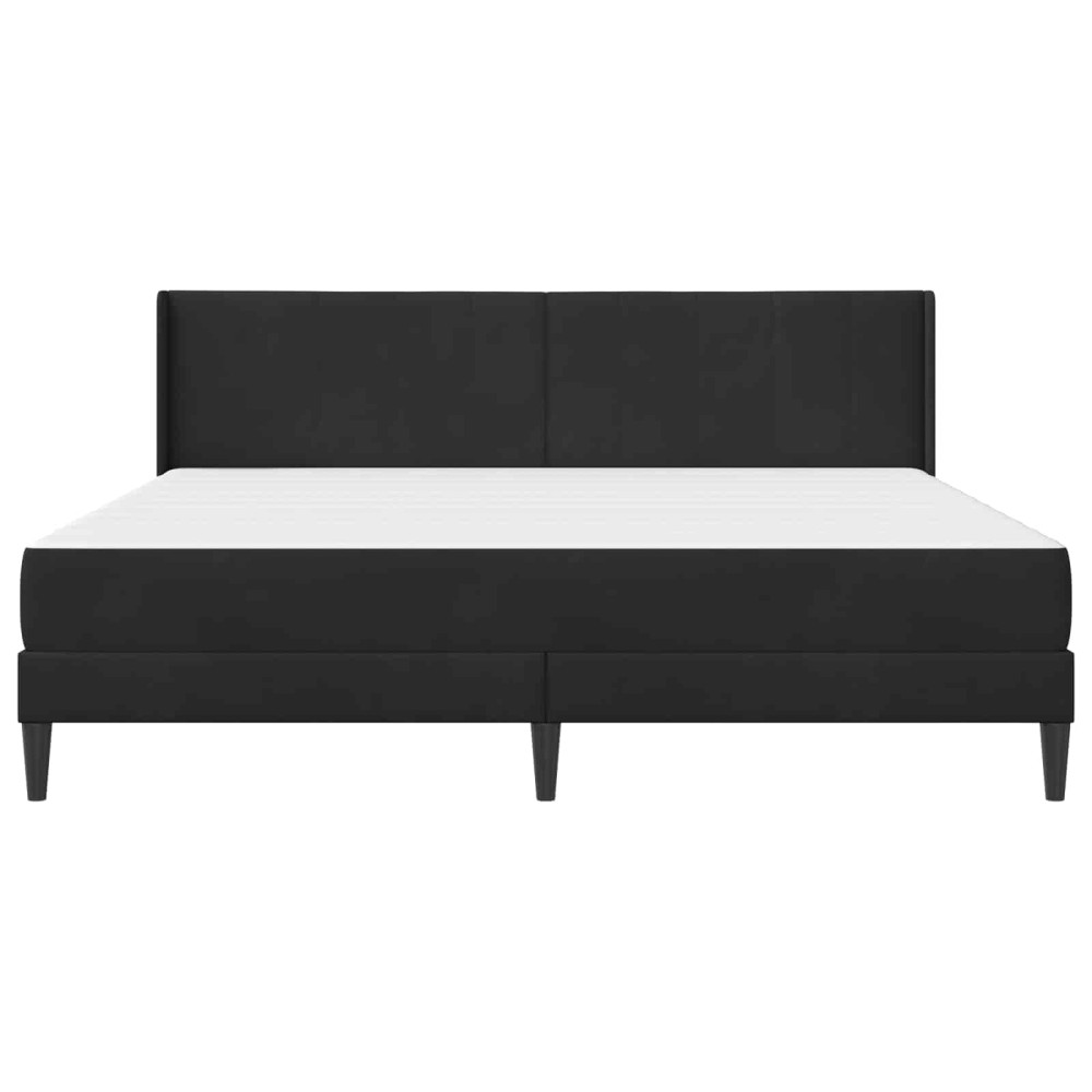 Produktbild för Sängram med madrass med huvudgavel Svart 200 x 200 cm Sammet