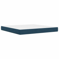Produktbild för Sängram med madrass med huvudgavel Blå 200 x 200 cm Sammet