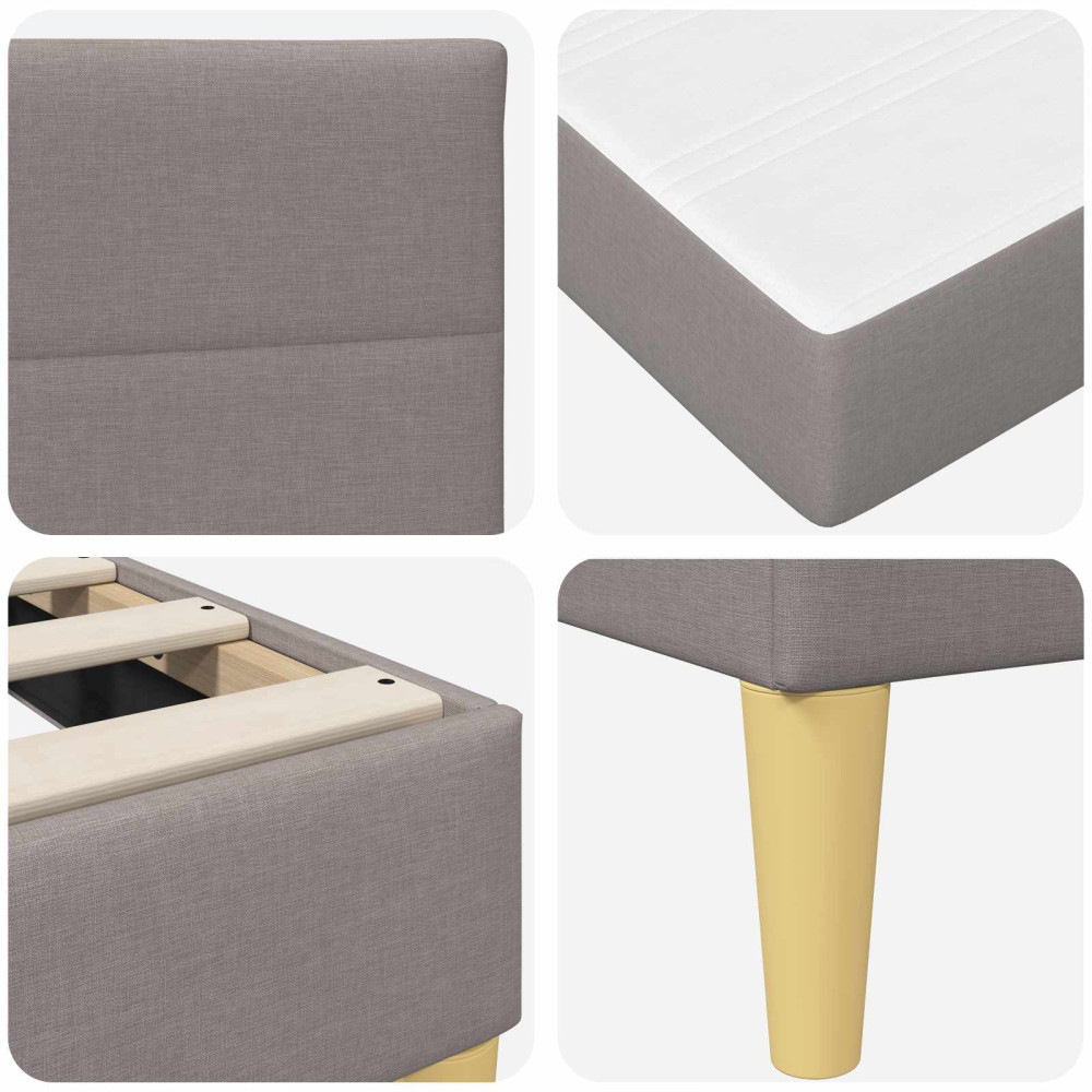 Produktbild för Sängram Taupe 80 x 200 cm Polyester