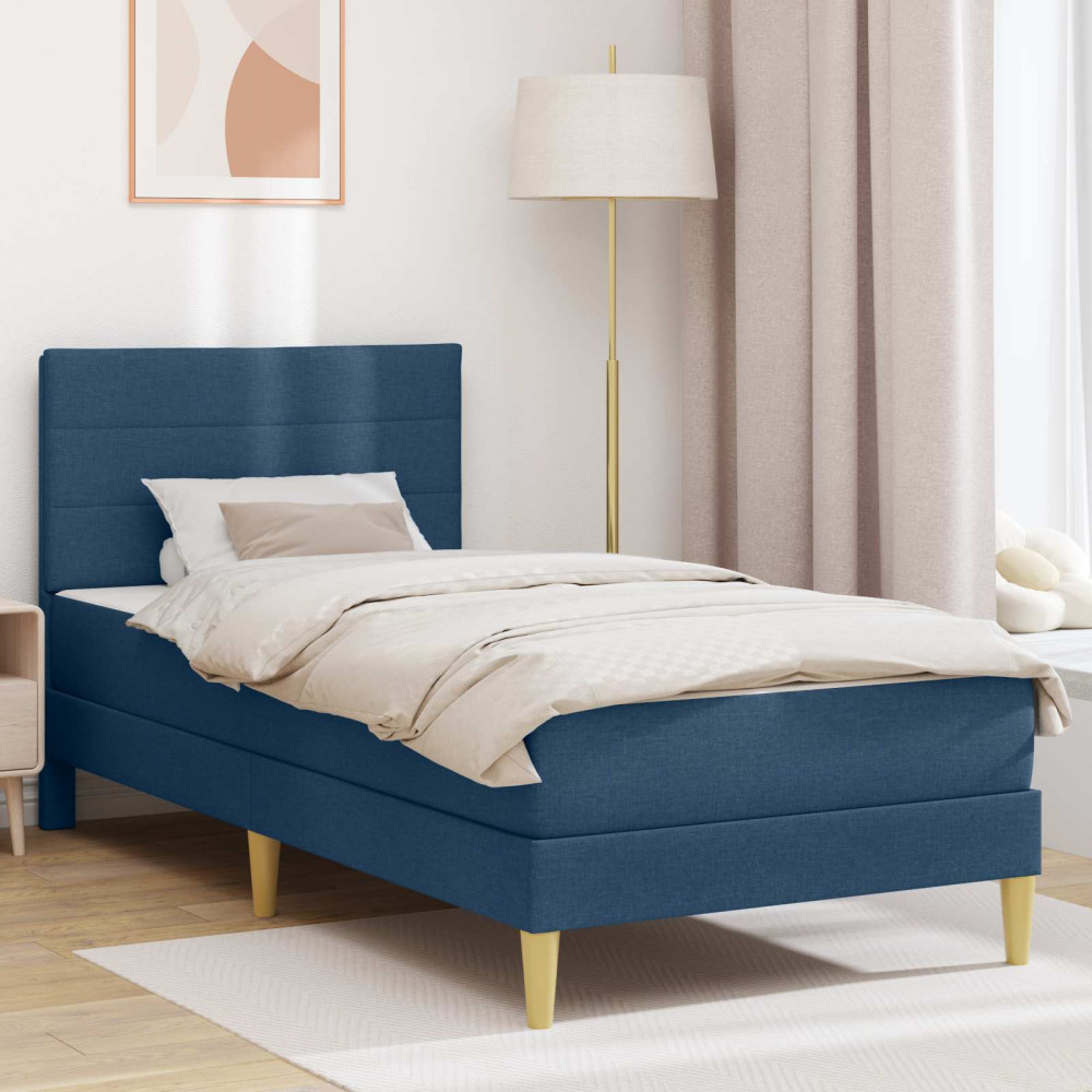 Produktbild för Sängram Blå 80 x 200 cm Polyester