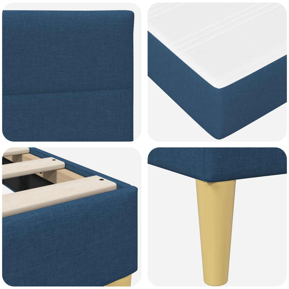 Produktbild för Sängram Blå 80 x 200 cm Polyester