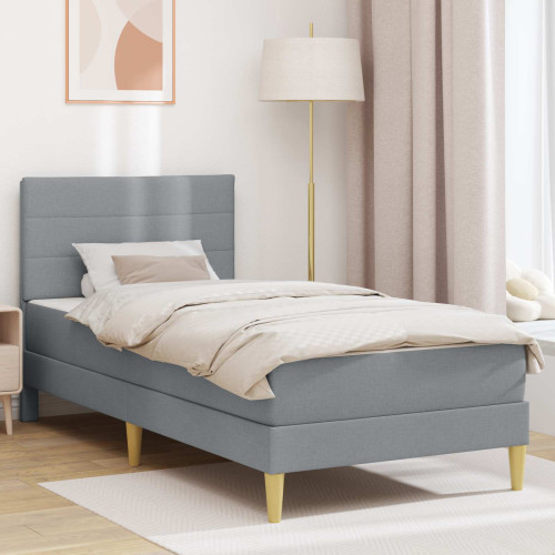 vidaXL Sängram Ljusgrå 90 x 190 cm Polyester