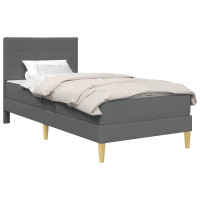 Produktbild för Sängram Mörkgrå 90 x 190 cm Polyester