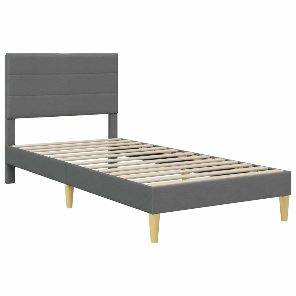 Produktbild för Sängram Mörkgrå 90 x 190 cm Polyester