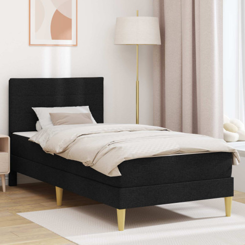 vidaXL Sängram Svart 90 x 190 cm Polyester