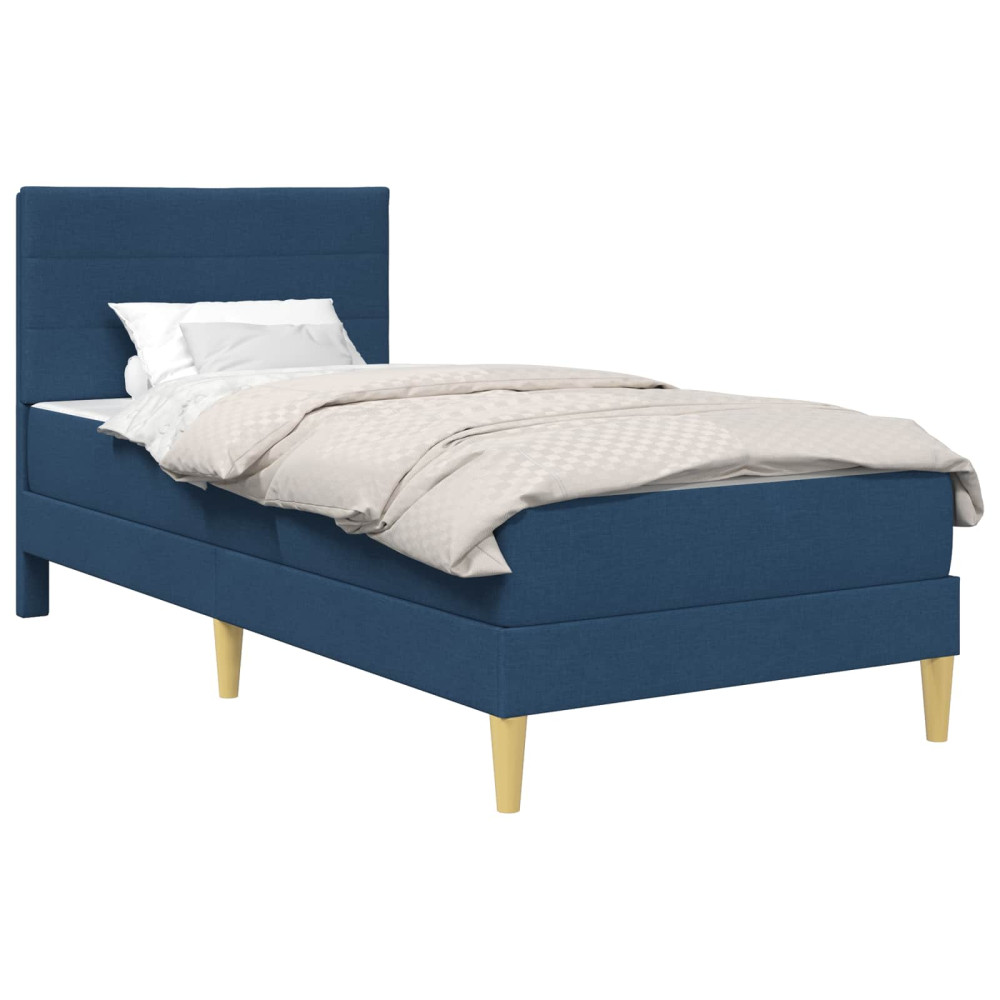 Produktbild för Sängram Blå 90 x 190 cm Polyester