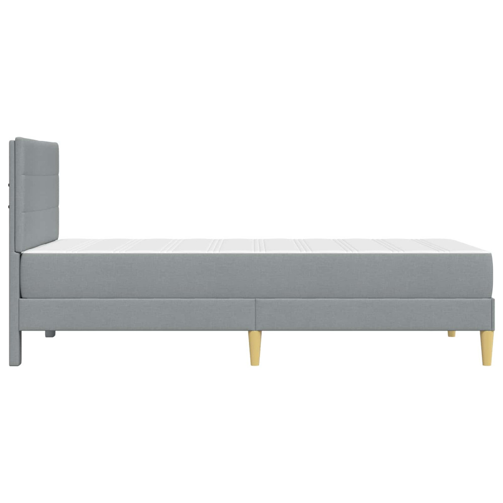 Produktbild för Sängram Ljusgrå 90 x 200 cm Polyester