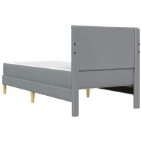 Produktbild för Sängram Ljusgrå 90 x 200 cm Polyester