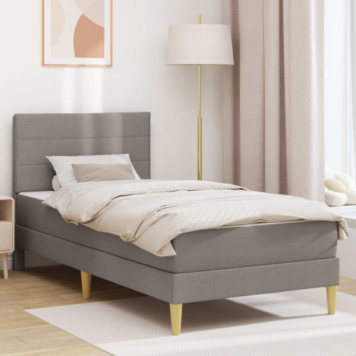 vidaXL Sängram Taupe 90 x 200 cm Polyester