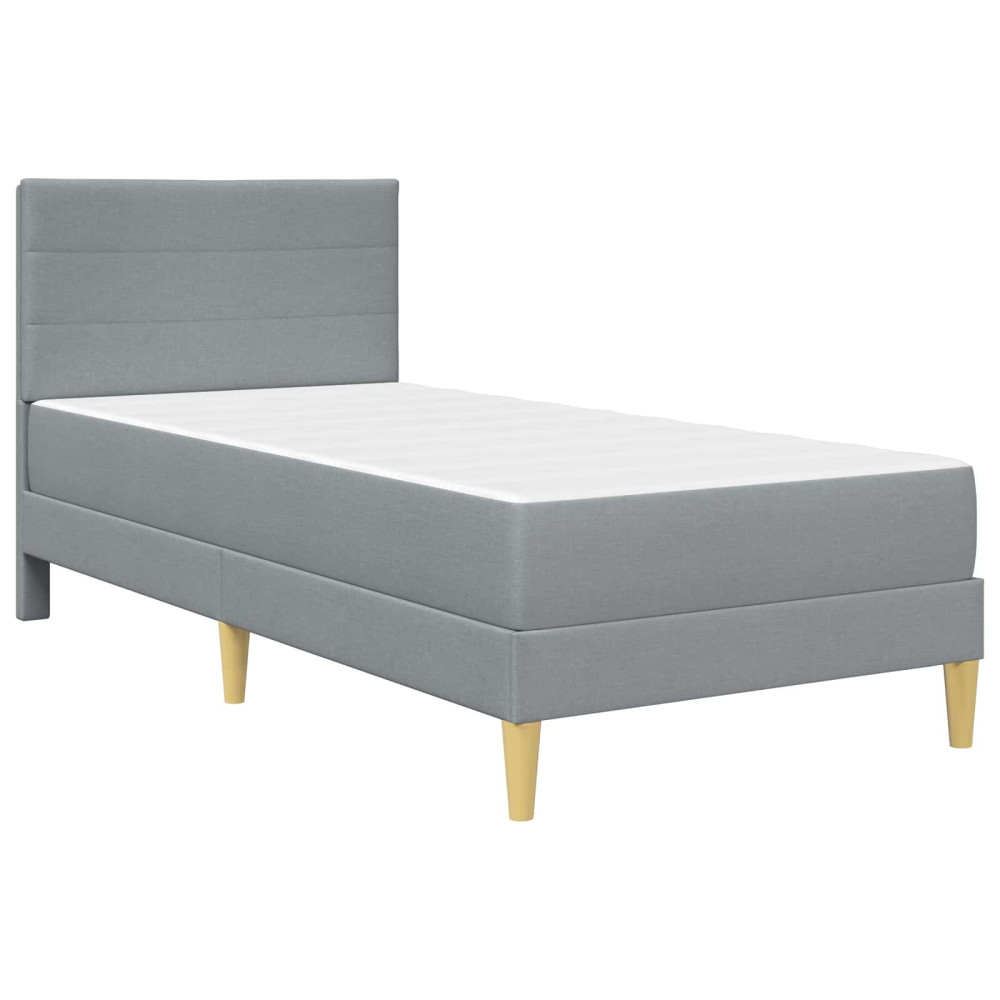 Produktbild för Sängram Ljusgrå 100 x 200 cm Polyester