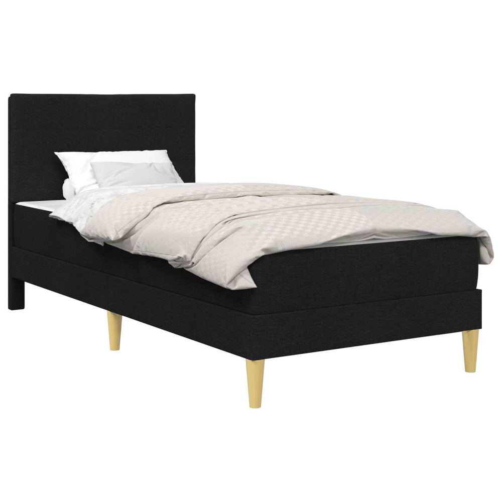 Produktbild för Sängram Svart 100 x 200 cm Polyester
