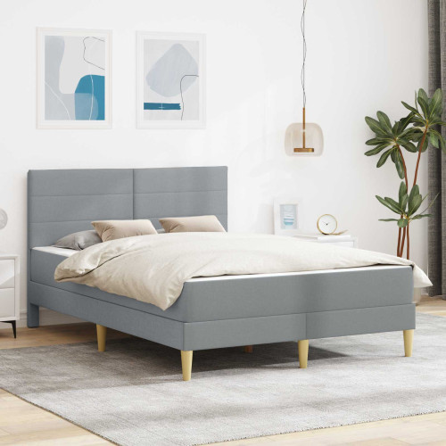 vidaXL Sängram Ljusgrå 120 x 200 cm Polyester