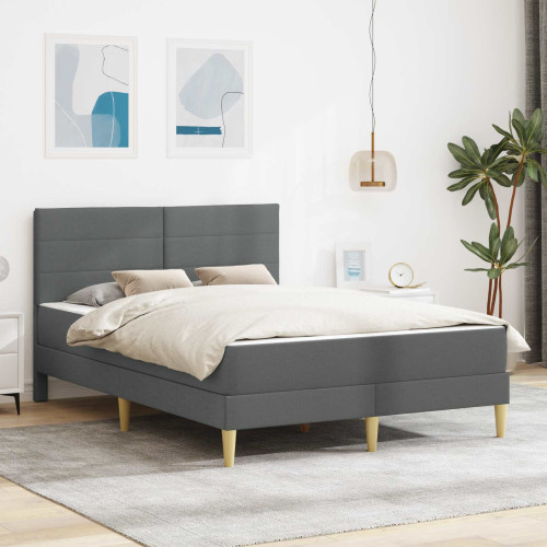 vidaXL Sängram Mörkgrå 140 x 190 cm Polyester