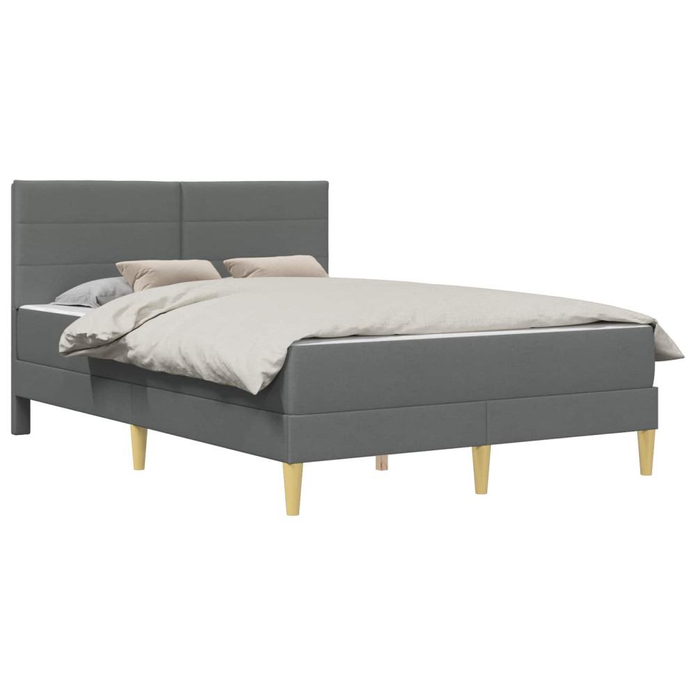 Produktbild för Sängram Mörkgrå 140 x 190 cm Polyester