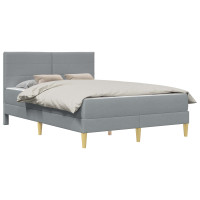Produktbild för Sängram Ljusgrå 140 x 200 cm Polyester