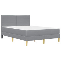 Produktbild för Sängram Ljusgrå 140 x 200 cm Polyester