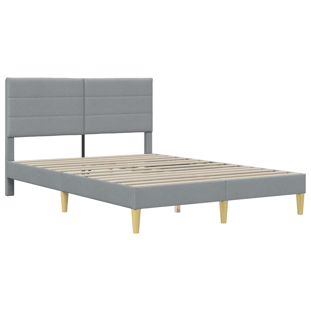 Produktbild för Sängram Ljusgrå 140 x 200 cm Polyester