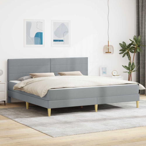 vidaXL Sängram Ljusgrå 180 x 200 cm Polyester