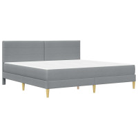 Produktbild för Sängram Ljusgrå 180 x 200 cm Polyester