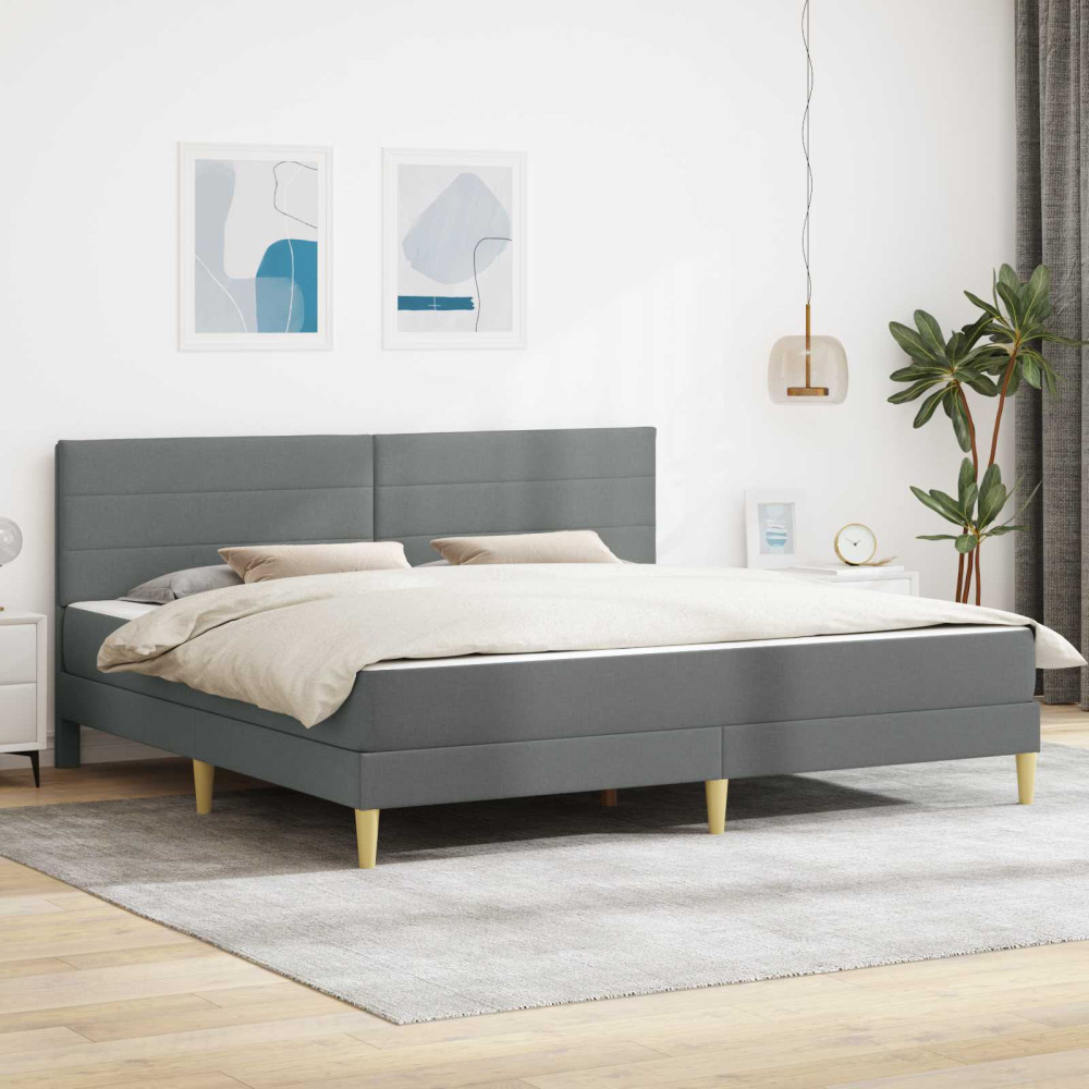Produktbild för Sängram Mörkgrå 180 x 200 cm Polyester