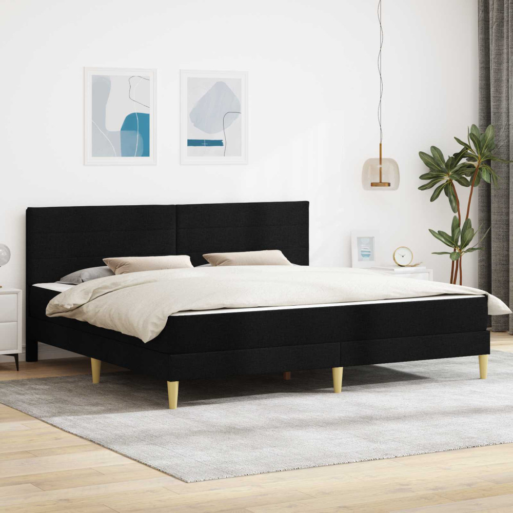 Produktbild för Sängram Svart 180 x 200 cm Polyester