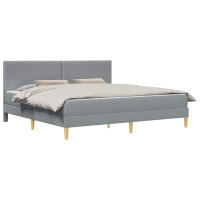 Produktbild för Sängram Ljusgrå 200 x 200 cm Polyester