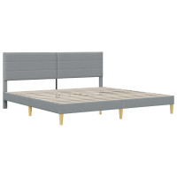 Produktbild för Sängram Ljusgrå 200 x 200 cm Polyester