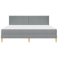 Produktbild för Sängram Ljusgrå 200 x 200 cm Polyester