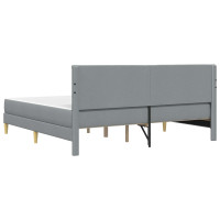 Produktbild för Sängram Ljusgrå 200 x 200 cm Polyester