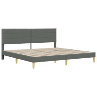 Produktbild för Sängram Mörkgrå 200 x 200 cm Polyester
