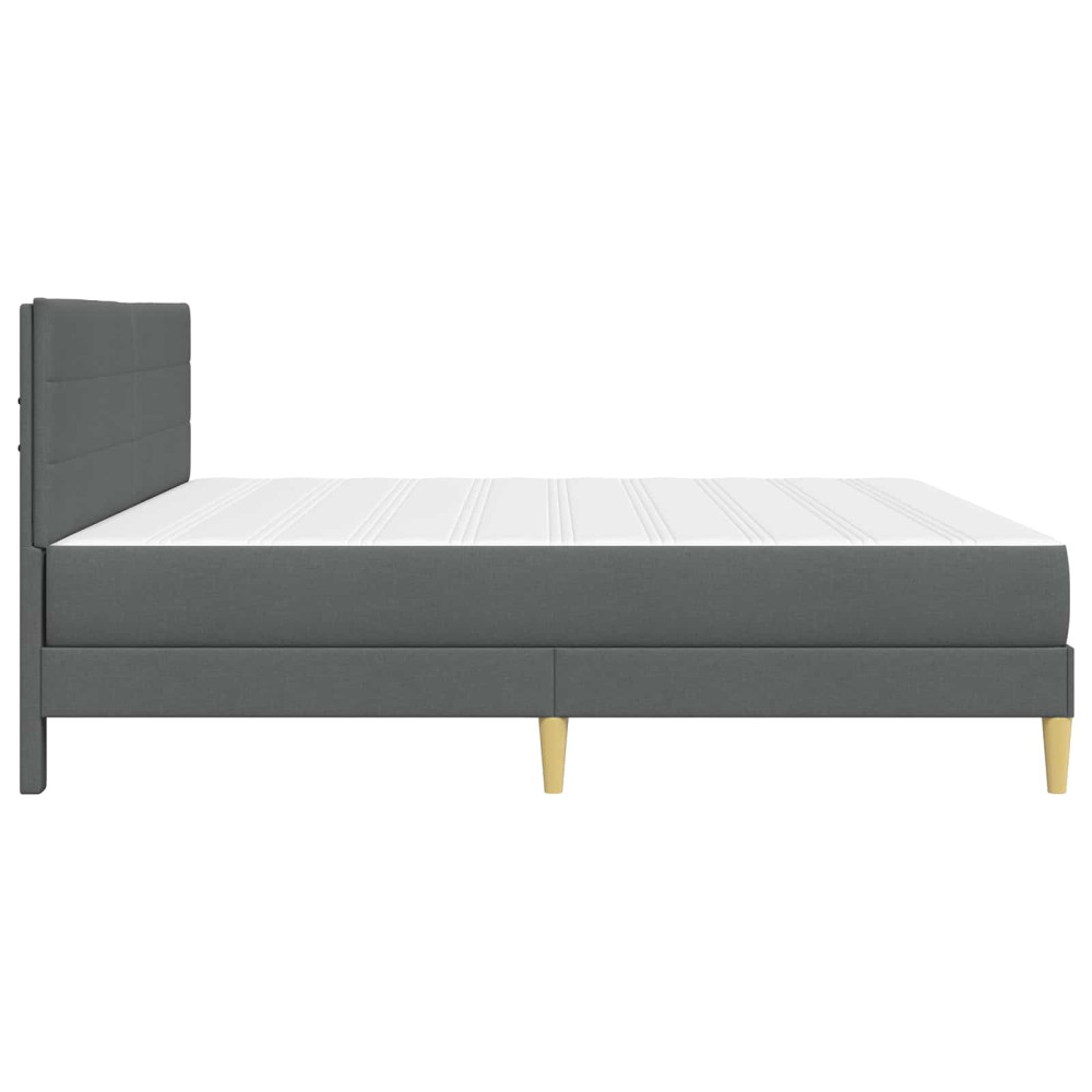 Produktbild för Sängram Mörkgrå 200 x 200 cm Polyester