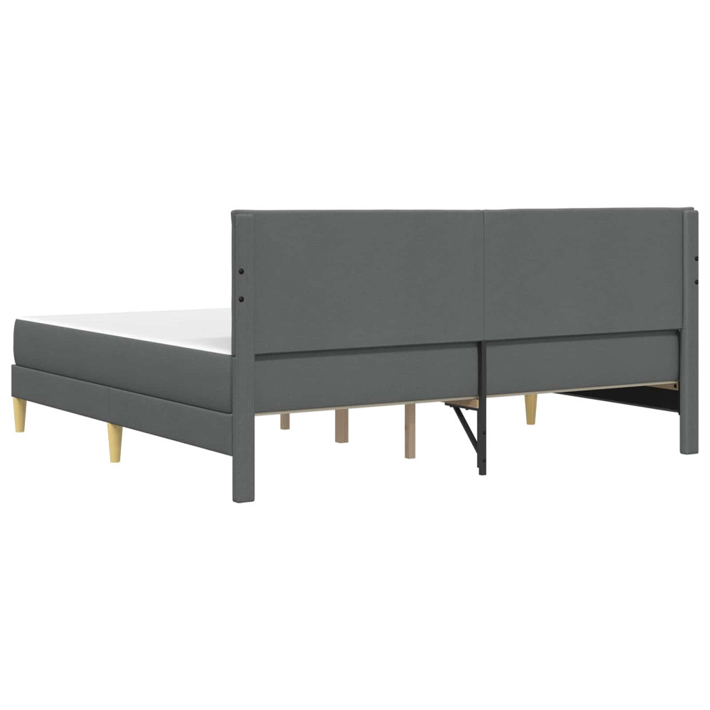 Produktbild för Sängram Mörkgrå 200 x 200 cm Polyester